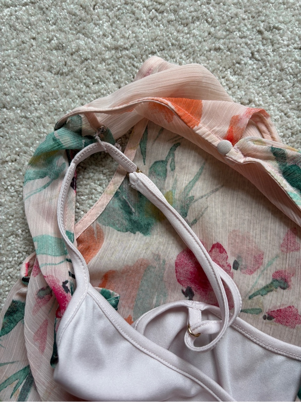 Calvin Klein Pink Floral Maxi High-Low Wrap Dress Size 10 - Picture 12 of 14